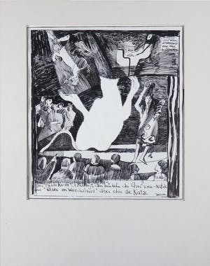 Joe Wols - Lot van twee pentekeningen op papier, Twee voorstellingen kopen? Bied vanaf 1!