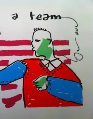 Herman Brood - Kleurenzeefdruk WE'RE A TEAM Handgesigneerd kopen? Bied vanaf 325!