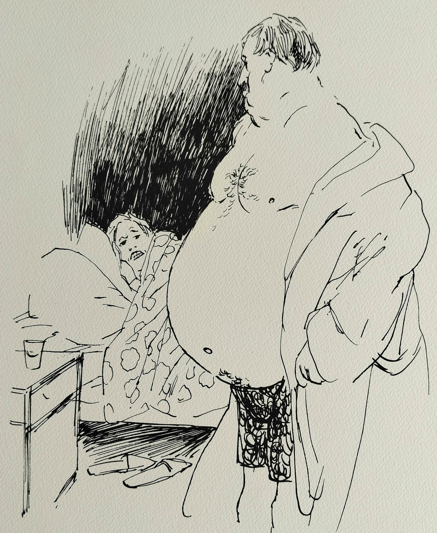 Peter van Straaten - "ga in vredesnaam weer roken, Ger". – gesigneerde zeefdruk kopen? Bied vanaf 120!