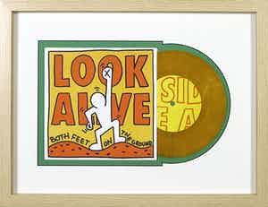 Keith Haring - Look Alive, Both feet on the ground (met ontwerp door Haring) - Ingelijst verkocht voor € 1!