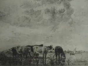 William Unger - Ets naar een schilderij van Albert Cuyp , Hollandsch vee – ca 1880 kaufen? Bieten Sie von 1!