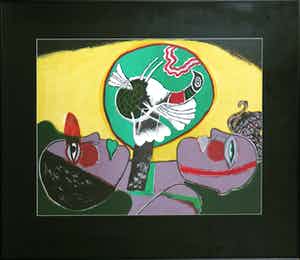 Corneille - Litho, L'été eclater - Ingelijst (Groot) verkocht voor € 200!