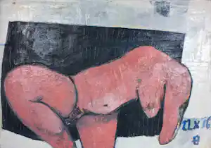 Philip Vencken - Gemengde techniek op doek, Woman II verkocht voor € 60!
