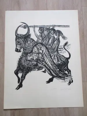 Kees Andrea - De vier Heemskinderen - Litho kopen? Bied vanaf 50!