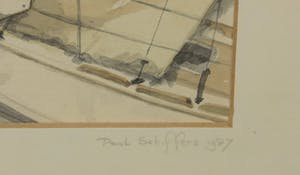 Paul Schiffers - Aquarel, Boten voor de sluis Eemnes - Ingelijst kopen? Bied vanaf 1!