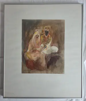 Cees Bantzinger - Echtpaar. Gemengde techniek. Noord Afrika? kopen? Bied vanaf 149!