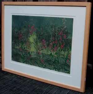 Grietje Postma - Houtsnede: veld met bloemen - 1994 kopen? Bied vanaf 299!