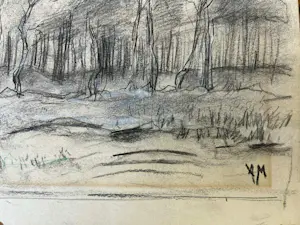 Anton Mauve (sr.) - Bomenrij in een winters landschap kopen? Bied vanaf 110!