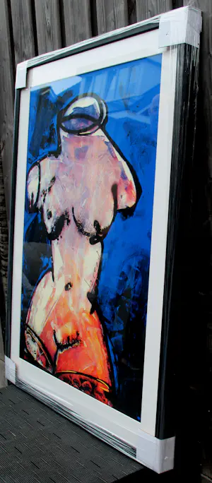 Herman Brood - Ingelijste zeefdruk: Torso blue(Nieuwe lijst, groot werk!) kopen? Bied vanaf 850!