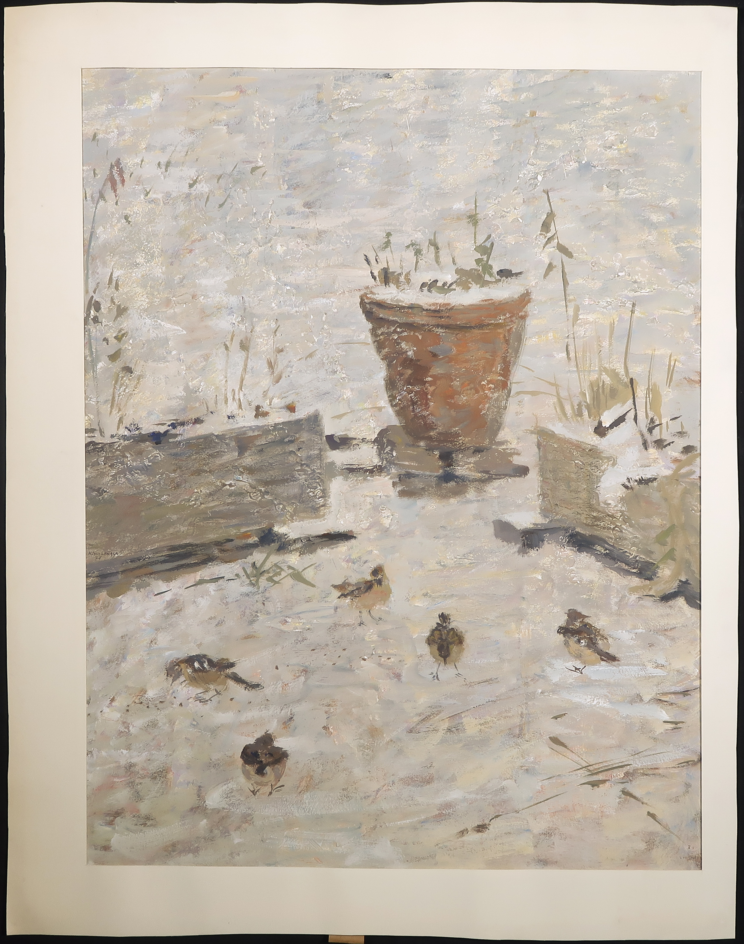 Anton Voorzanger - Gouache, Z.T. Mussen  kopen? Bied vanaf 40!