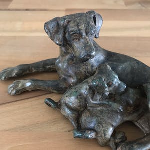 Pierre Chenet - Bronzen beeld van hond met puppy's - Fonderie Pierre Chenet kopen? Bied vanaf 155!