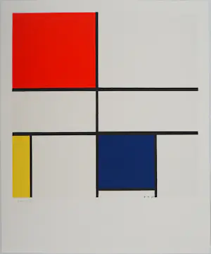 AcheterPiet Mondriaan - Piet MONDRIAAN: Compositie C nr. III in rood, blauw en geel, lithografie? Enchérissez de 129!
