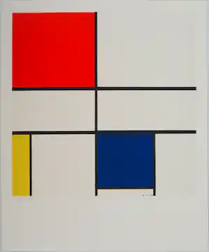 Piet Mondriaan - Piet MONDRIAAN: Compositie C nr. III in rood, blauw en geel, lithografie verkauft für € 320!