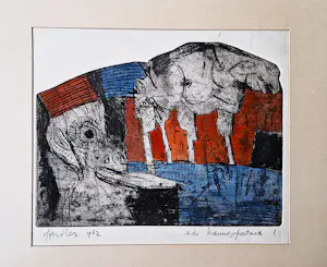 AcheterHannes Postma - polychrome reliëf ets + aquatint - 1962 - offerdier - unica exemplaar! - gesign.? Enchérissez de 32!