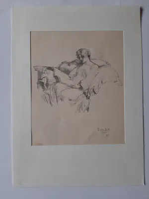 Robert Anning Bell - 3 Litho 's ,Meisjes spelen tennis ,Meisje dat leest , In hoekje met boek kopen? Bied vanaf 20!