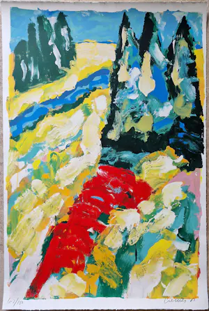 Jan Cremer - Zeefdruk: 'Fiume Azzuro' (2001). kopen? Bied vanaf 250!