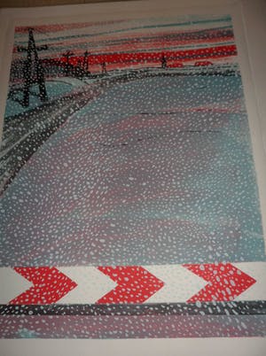 Jan Cremer - Zeefdruk. "Sneeuw". kopen? Bied vanaf 175!