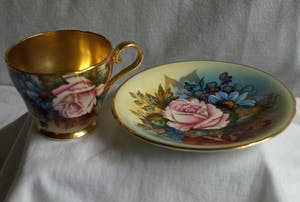 Curiosa - Bloementheekopje + schoteltje - Aynsley China Ltd. , ontwerp J.A. Bailey kopen? Bied vanaf 1!