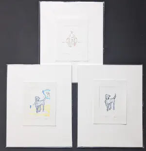Buy Tinca Veerman - hangekleurde ets Spotty III (A.P.) + twee andere etsen? Bid from 49!