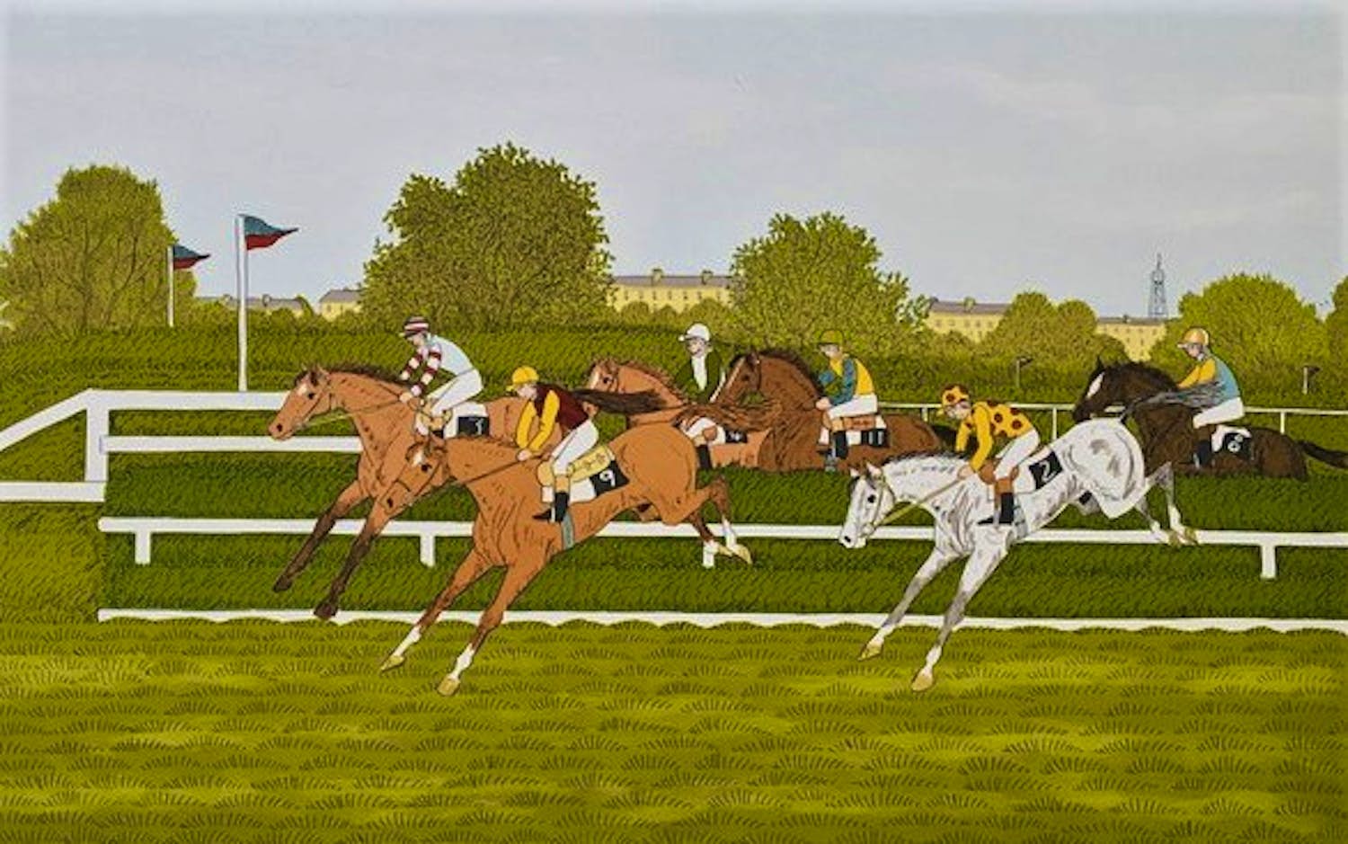 Vincent Haddelsey - Kleurenlitho THE STEEPLECHASE Handgesigneerd kaufen? Bieten Sie von 45!