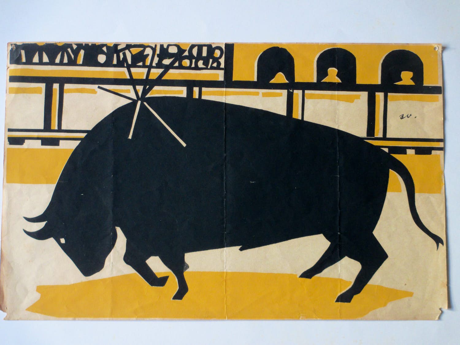 Aart Verhoeven - Stierengevecht - Kleurenlitho kopen? Bied vanaf 25!