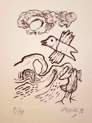 Corneille - litho, oplage 99 stuks, gesigneerd, gedateerd en ingelijst verkocht voor € 100!