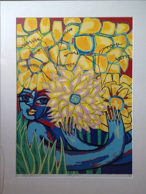 Paul Elshout - 'Dank je wel' - zeefdruk, in alu lijst kopen? Bied vanaf 39!