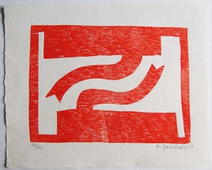 Klaas Gubbels - houtdruk 'Gespiegeld' - 2013 - oplage 40 ex. kopen? Bied vanaf 295!