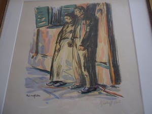 Ernst Bischoff-Culm - Kleurenlitho, Titel, Brand, straatbeeld met koppel. kopen? Bied vanaf 30!