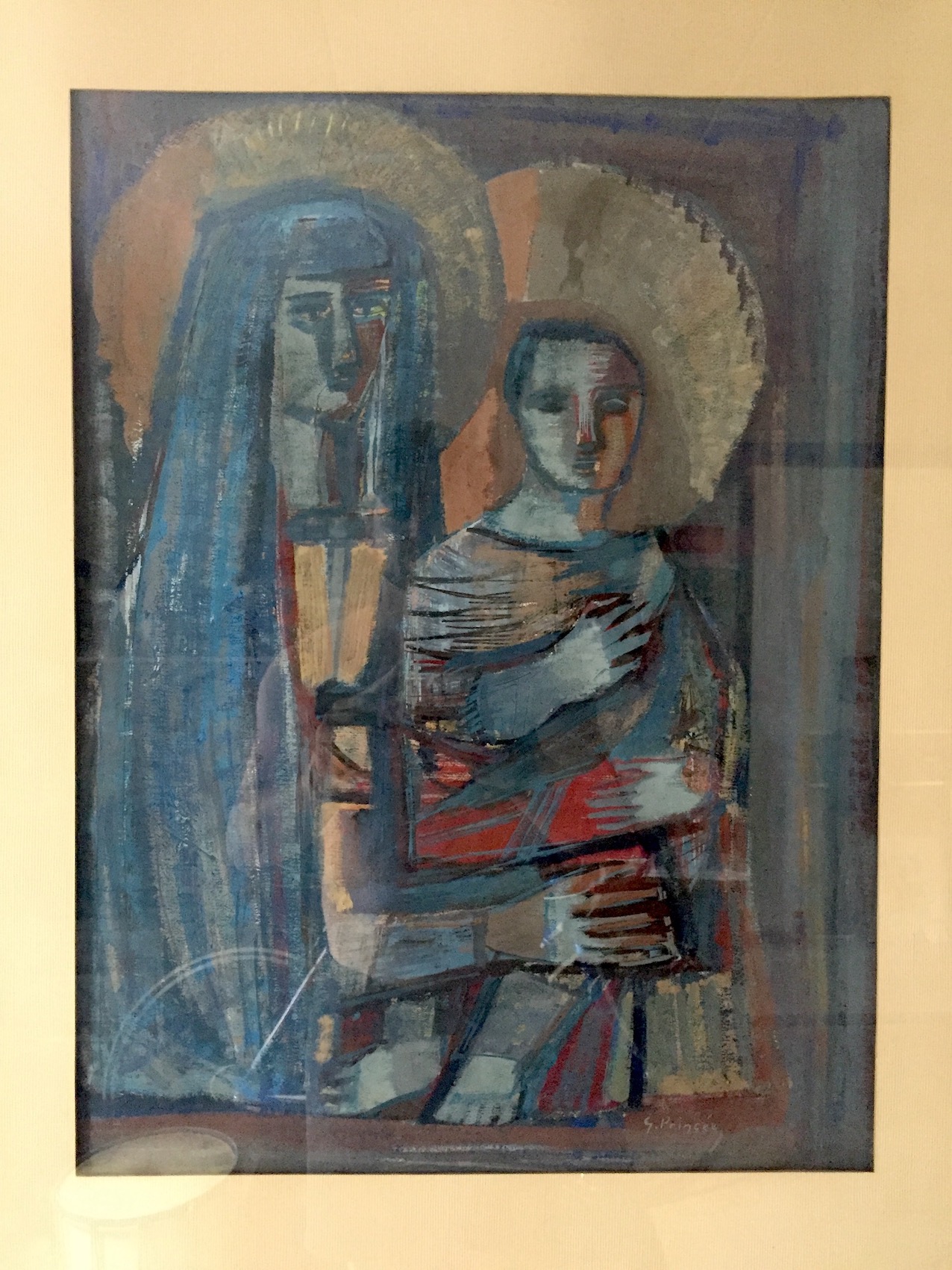 Gerard Princee - Gouache, Ingelijst verkocht voor € 120!