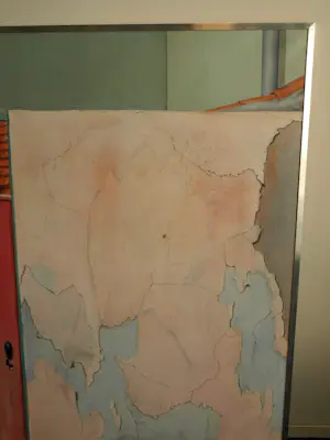 Kees Gerritse - Olieverf op doek , ingelijst , Roze deur – 129 x 129 cm. - 1989 kopen? Bied vanaf 400!