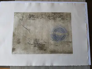 Jan Montyn - Ets/aquatint: Meditation garden uit 1980. kopen? Bied vanaf 45!