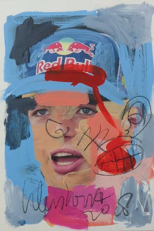 Peter Klashorst - Beschilderde print, Max Verstappen - Ingelijst kopen? Bied vanaf 60!