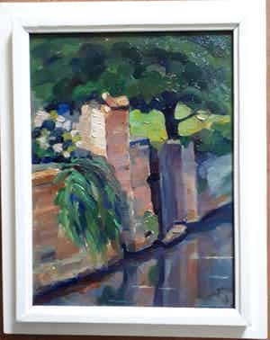 Maarten van der Meer - Beekrand + zicht op de kerk van Thorn verkocht voor € 60!