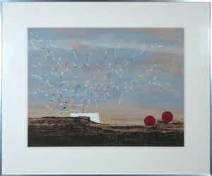 Henri Plaat - Gouache, Zonder titel - Ingelijst (Groot) verkocht voor € 100!