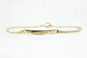 14 - Fijn 18 karaats geel-gouden plaatarmbandje - kinder model - gekeurd kopen? Bied vanaf 140!