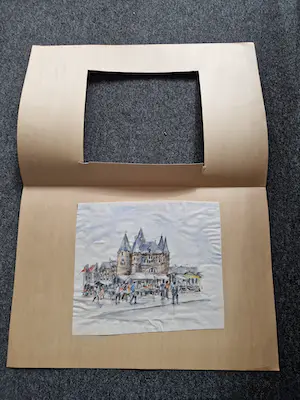 Niet of onleesbaar gesigneerd - Leuke vlot geschilderde jaren 50 Aquarel "Nieuwmarkt Amsterdam" kopen? Bied vanaf 1!