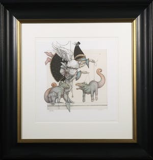 Michael Parkes - Litho, The Puppet Collector - Ingelijst kopen? Bied vanaf 300!