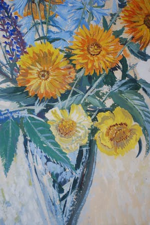 Johan Christiaan Nijland - Vaas bloemen - gouache kopen? Bied vanaf 45!