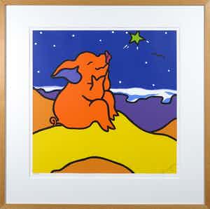 Shunyam - Zeefdruk, Sitting on the top... - Ingelijst verkocht voor € 35!