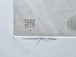 Hannes Postma - Handgekleurde reliëf Ets - enig exemplaar (E.A.) "eternal nude" potloodgesign kopen? Bied vanaf 37!