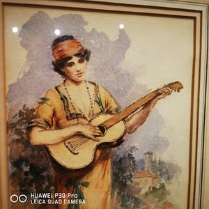 William Henry Margetson - vrouw spelend op een romantische gitaar kopen? Bied vanaf 500!