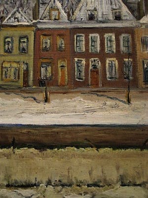 Hildegard Helene Anna Andereija - omstreeks 1935 geschilderd olieverf "Winters Zierikzee" verso "Zeeuwse Kust" kopen? Bied vanaf 1!