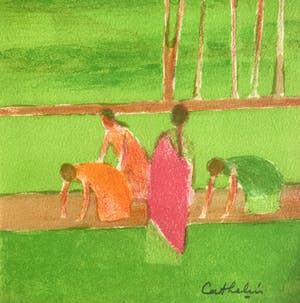 Bernard Cathelin - Mooie kleurrijke litho - 'Risière à Ceylon' - Gesigneerd - 1972 kopen? Bied vanaf 85!