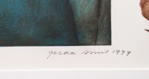 Gerda Smit - Ingelijste litho: 'Vrouw met poezen' kopen? Bied vanaf 195!