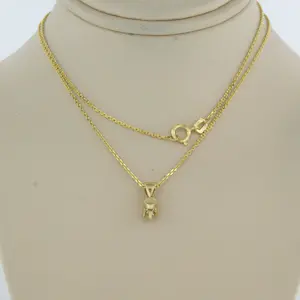 14k geelgouden collier met een hanger bezet met briljant geslepen diamant 0.11ct kopen? Bied vanaf 230!