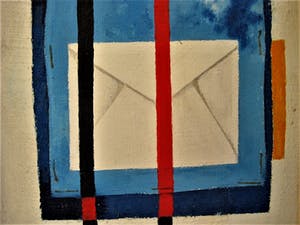 Ton Frenken - Borzo Gallery - Geometrisch Olieverf - "LetrofFrshp" -gesigneerd met opdracht kopen? Bied vanaf 10!