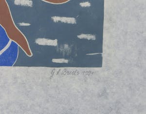 Geertje Briels - Houtdruk op geschept papier, Salto kopen? Bied vanaf 1!