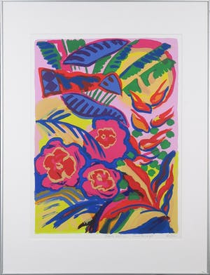 Frank Rosen - Zeefdruk, Tahiti Hibiscus - Ingelijst kopen? Bied vanaf 1!
