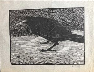 Jan Mankes - Houtsnede Zwarte Kraai - Gesigneerd - 1918 kopen? Bied vanaf 375!